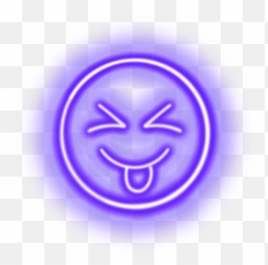 Neon Emoji Stickerart Emojiart Purple - Circle