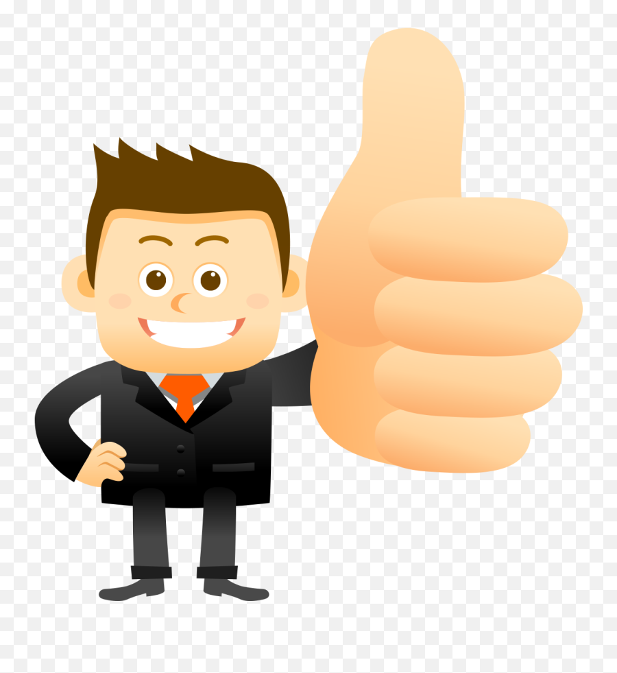 Clipart Happy Thumbs Up - Thumbs Up Cartoon Png Transparent Employee Thumbs Up Cartoon Emoji,Big Thumbs Up Emoji