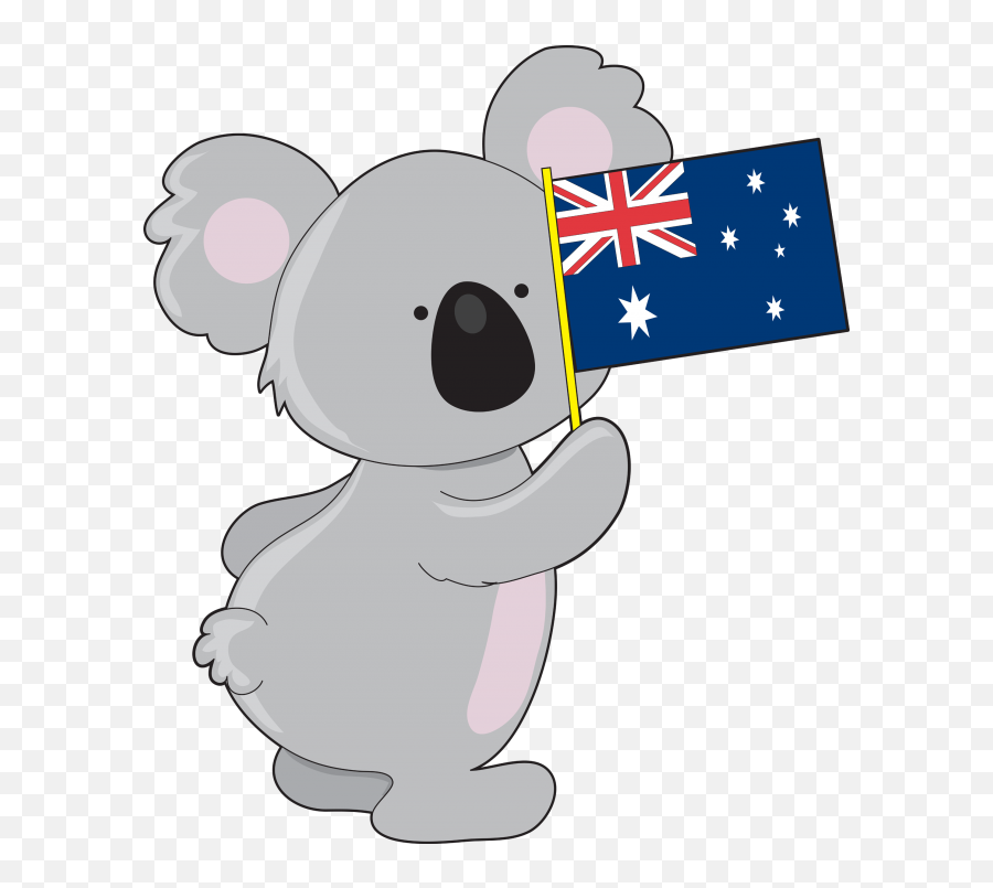 Koala Lemon Lion Png - Koala Holding Australian Flag Clipart Cute Australian Flag Emoji,Koala Bear Emoji