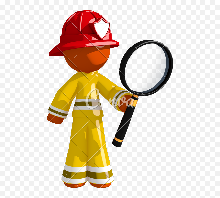 Orange Man Firefighter Looking Through Photos By - Clip Art Emoji,Firefighter Emoji