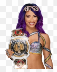 Sashabankswwe Wwe Raw Sticker - Banks Championship Belts Emoji