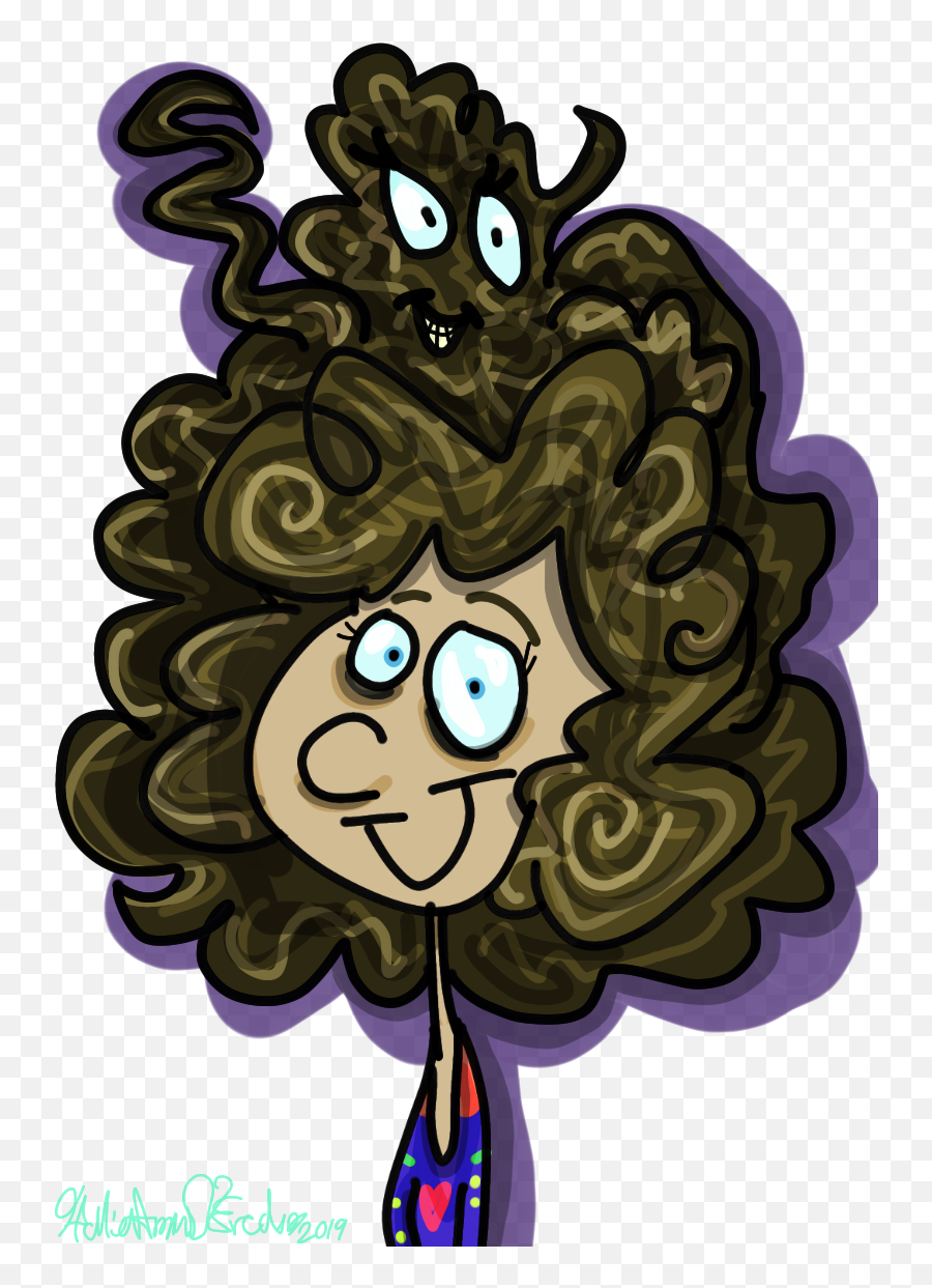 Me And My Crazy Curly Hair - Illustration Emoji,Curly Hair Emoji