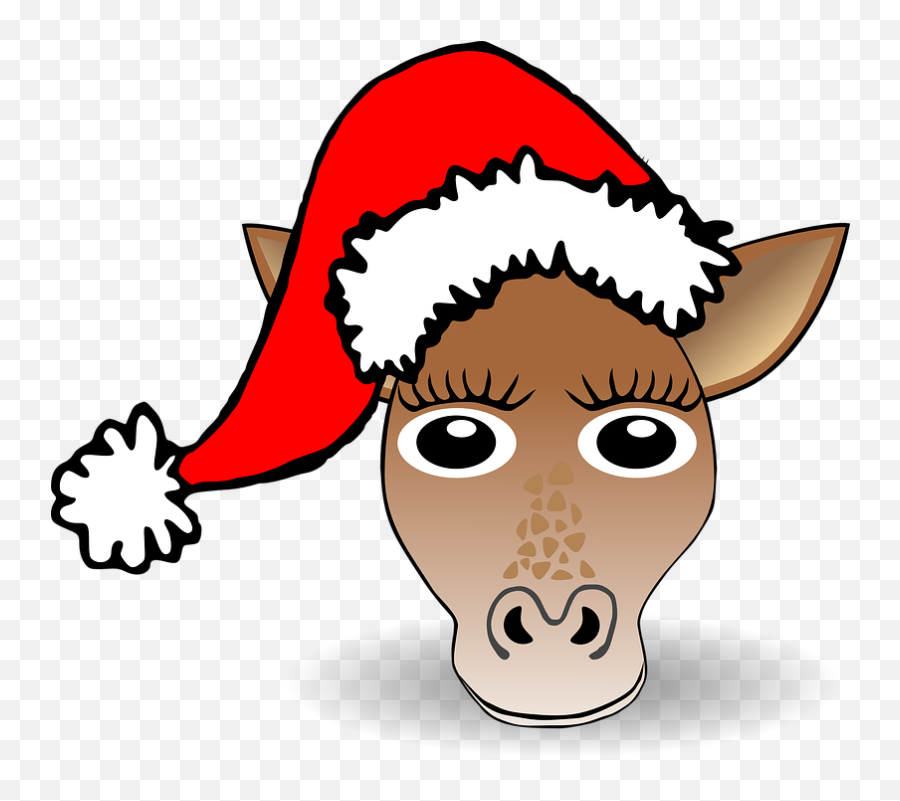 Free Pony Horse Vectors - Santa Hat Clipart Png Emoji,Unicorn Emoji