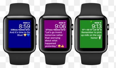 Apple Watch With Custom Faces - Complications Remember The Milk Emoji