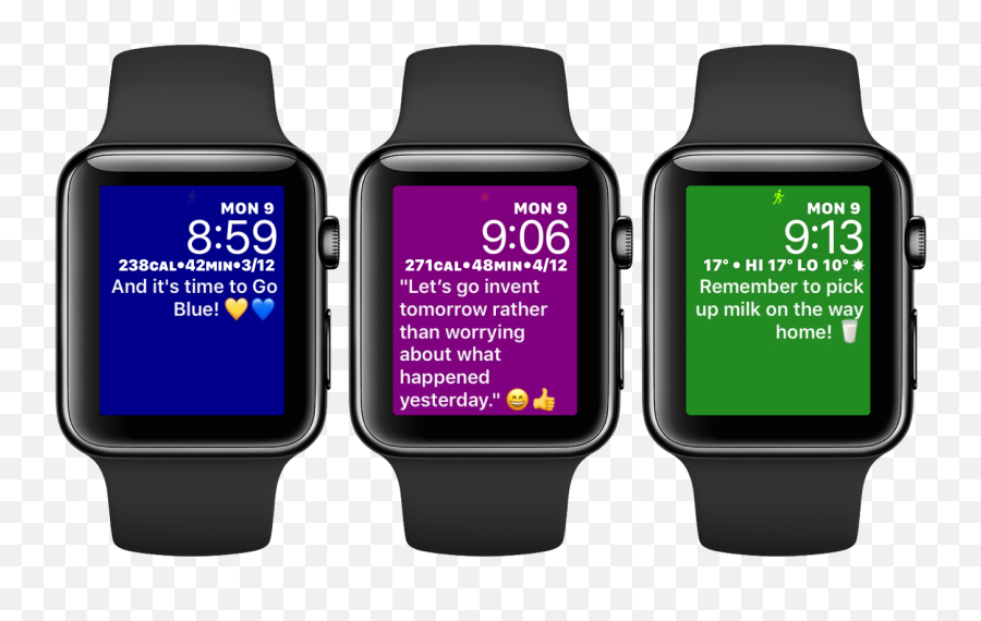 Apple Watch With Custom Faces - Apple Watch Complications Remember The Milk Emoji,Emoji Watch