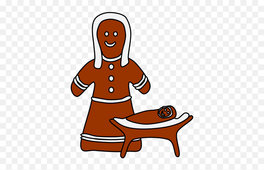Gingerbread Jesus And Mary - Gingerbread Icons Clipart Emoji,Gingerbread Man Emoji