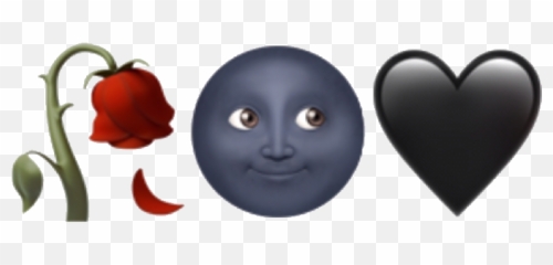 Blackheart Black Moon Rose Emoji Aesthetic Freetoedit,Black Moon Emoji