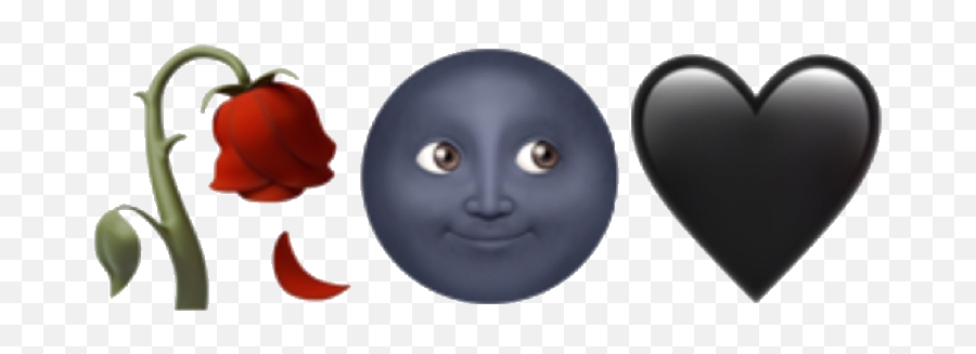 Blackheart Black Moon Rose Emoji Aesthetic Freetoedit,Black Moon Emoji