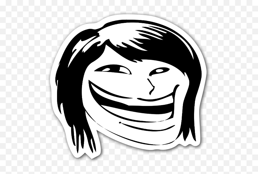 Memes Happy Hair Face Troll - Girl Troll Face Png Emoji,Troll Face Text Emoticon