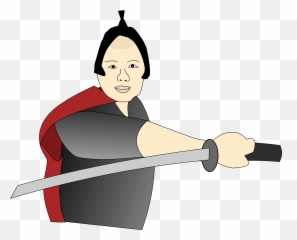 Samurai With Long Sword Vector Clipart - Emoji