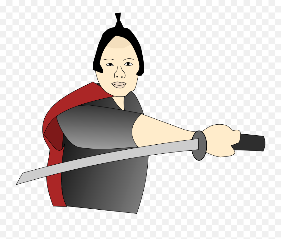 Samurai With Long Sword Vector Clipart - Samurai Clipart Emoji,Samurai Sword Emoji