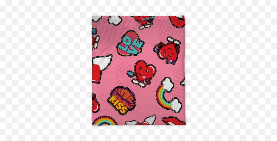 Manta De Felpa Fondo De Parche Emoji De Amor Social De San Valentín U2022 Pixers - Vivimos Para Cambiar Towel,Emoji De Amor