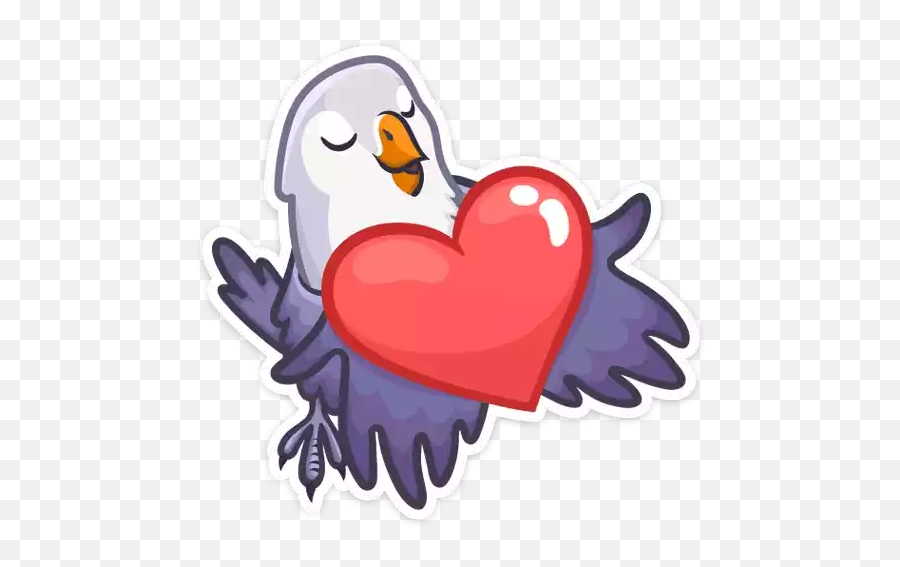 Kiss Whatsapp Stickers - Sticker Telegram Love Bird Emoji,Love Birds Emoji