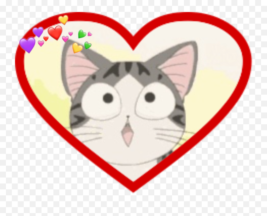 Red Cats Love Sticker By Elizabeth Water - Sweet Home Emoji,Wide Eyed Emoji
