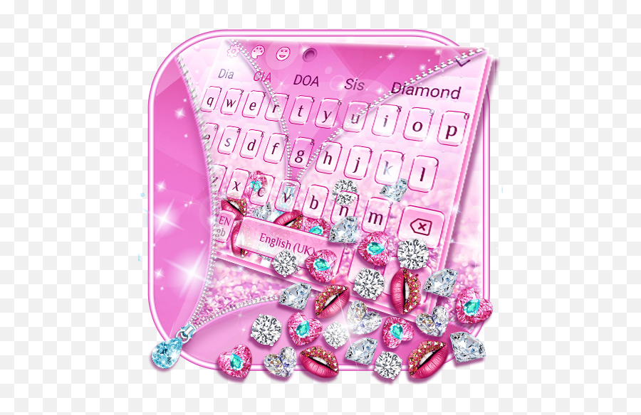 Diamond Zipper 3d Keyboard For Android - Download Cafe Bazaar Girly Emoji,Zipper Face Emoji