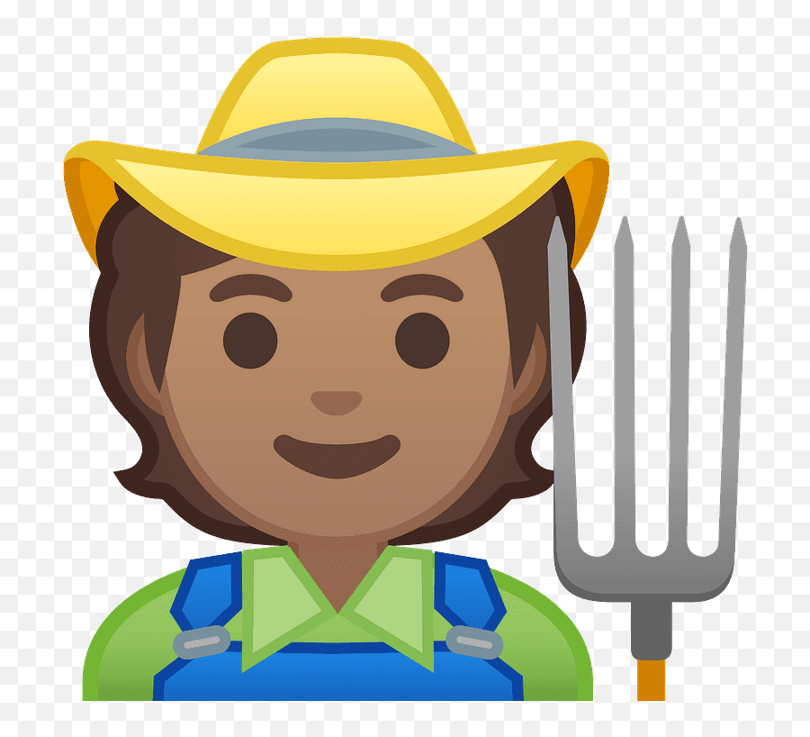 Farmer Emoji Clipart - Pitchfork,Rake Emoji