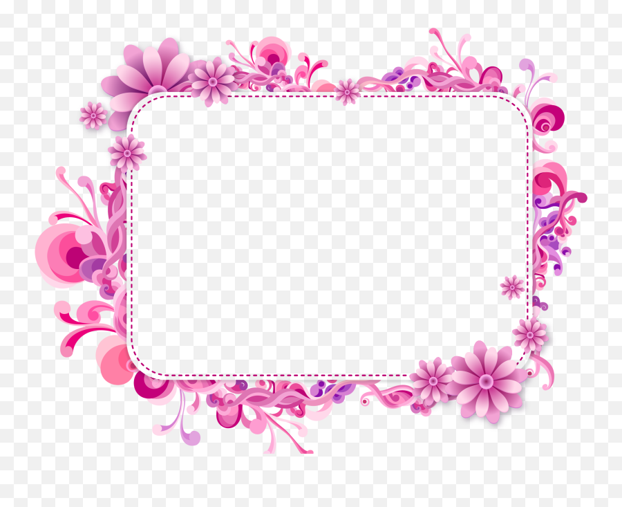 Floral Frame Png - Moldura Para Fotos Png Emoji,Emoji Heaven On Earth