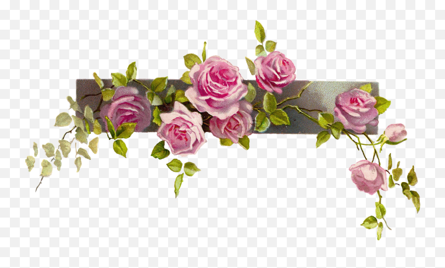Flower Border Vintage Rose Border Clipart Clipart Kid - Flowers Border Clipart Emoji,Pink Flower Emoji
