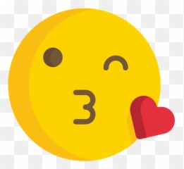 Face Blowing A Kiss Emoji Icon Of Flat Style - Smiley