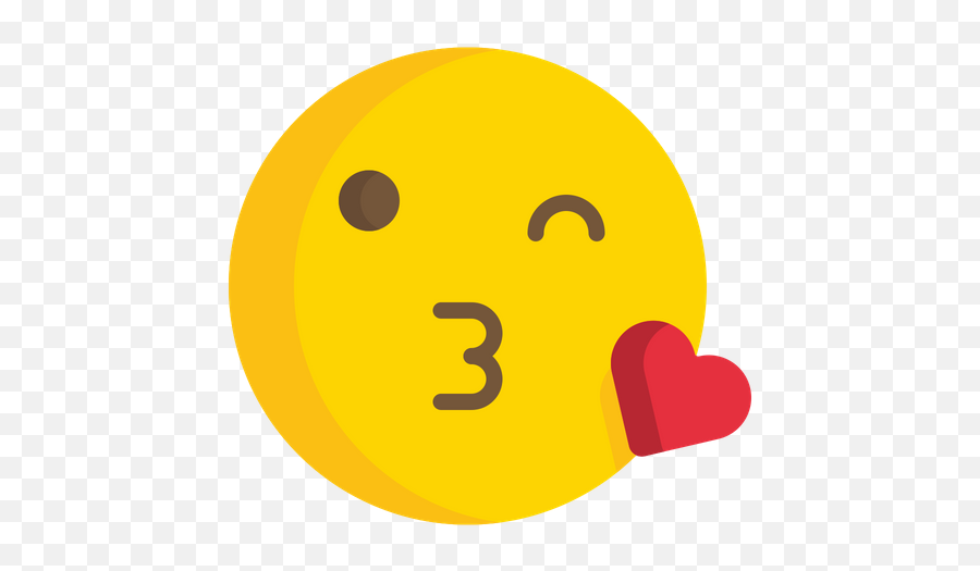 Face Blowing A Kiss Emoji Icon Of Flat Style - Smiley,Blowing Kiss Emoji