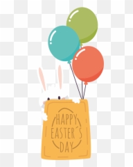 Bunny Easter Window Sticker - Balloon Emoji