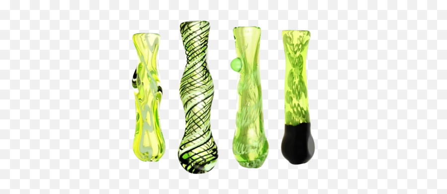 Acid Green Worked Glass Taster Chillum - Decorative Emoji,Vase Bomb Emoji