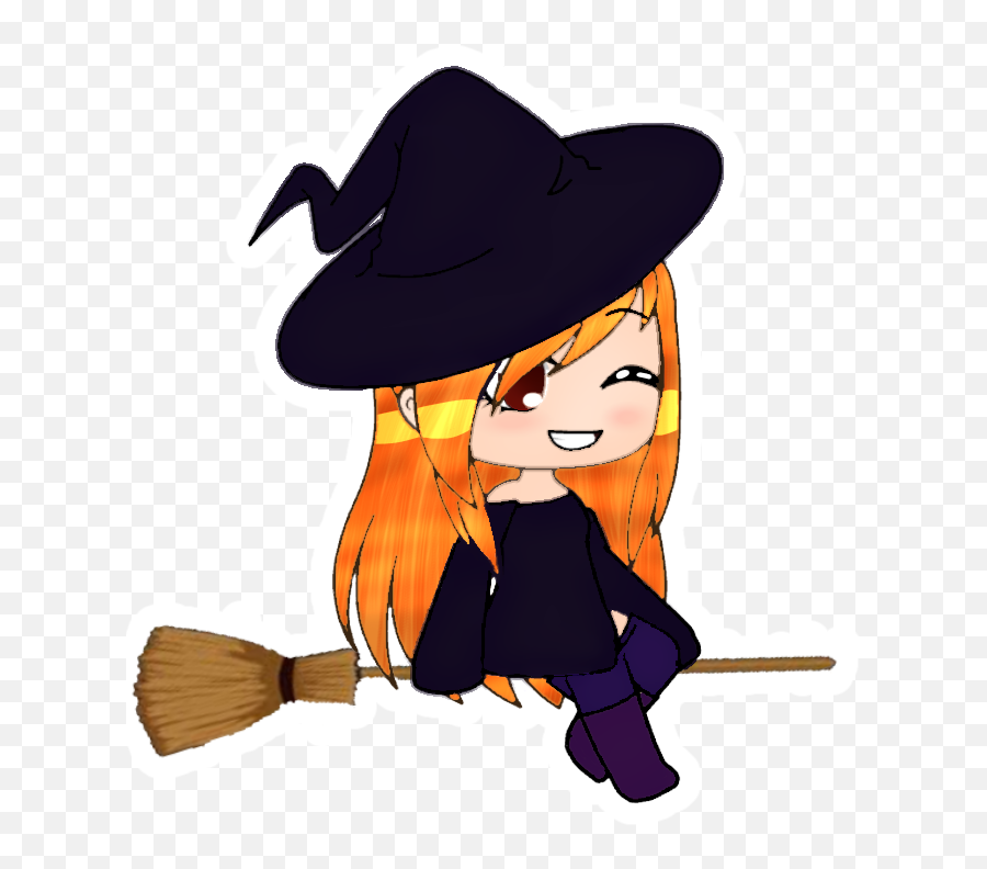 Witch Aphmauedit Gachaedit Sticker By Neko - Broom Emoji,Witch On Broom Emoji