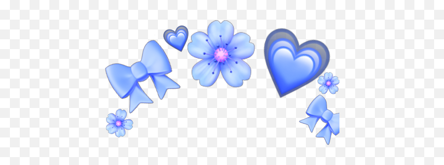 Emoji - Heart,Blue Flower Emoji