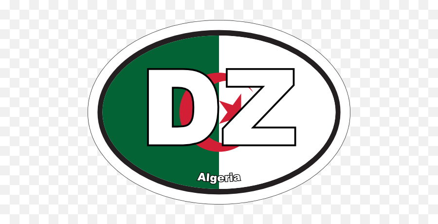 Algeria Dz Flag Oval Sticker - Circle Emoji,Algeria Flag Emoji