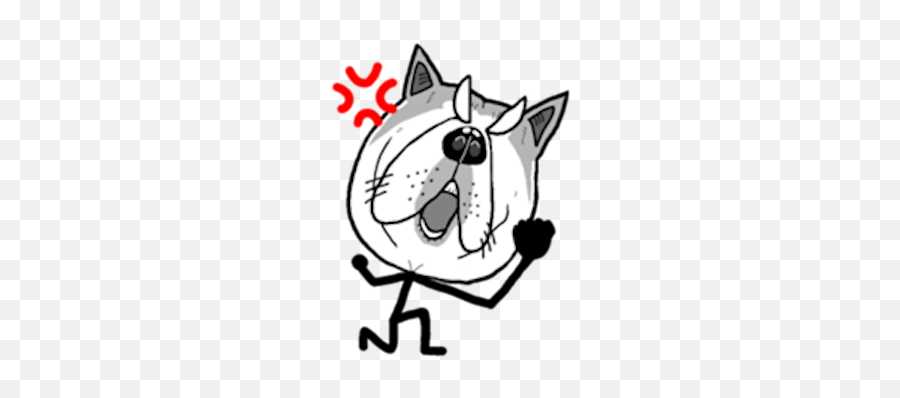 Funny Stick Dog Emoji Sticker - Cartoon,Stick Emoji