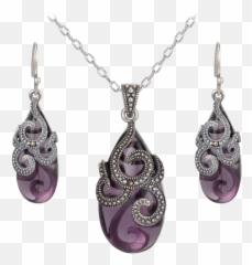 Morgan u0026 Paige Art Deco Drop Earring Necklace Set - Emoji
