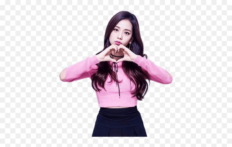Black Pink Hearts - Black Pink Jisoo Png Emoji,Korean Finger Heart Emoji