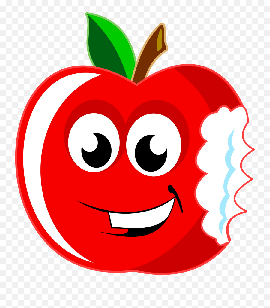 Cartoon Bitten Apple Clipart Free Download Transparent Png - Cartoon Apple Clipart Emoji,Fruit Emoticon