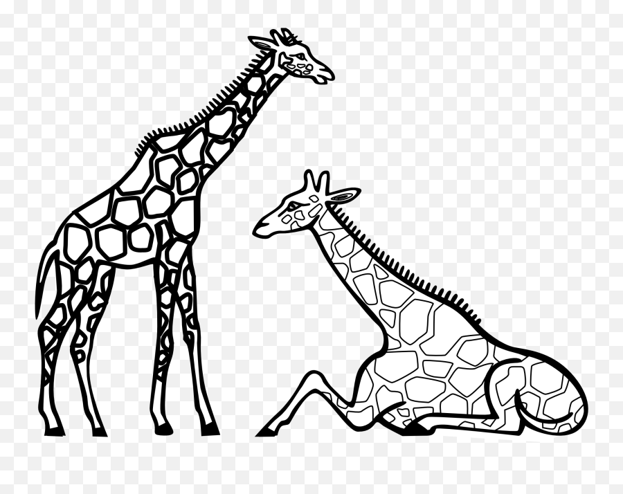 Giraffes Clipart Black And White - Giraffes Clipart Black And White Emoji,Giraffe Emoticon