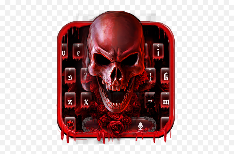 Red Bloody Skull Keyboard Theme - Live Wallpaper Blood Skull Emoji,Blood Type Emoji