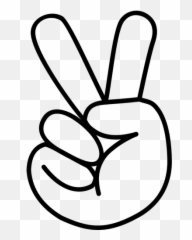 Hand Peace Sign - Clip Art Emoji