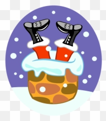 Stuck Santa Claus - Chimney Clipart Santa Stuck Emoji,Christian Emoji