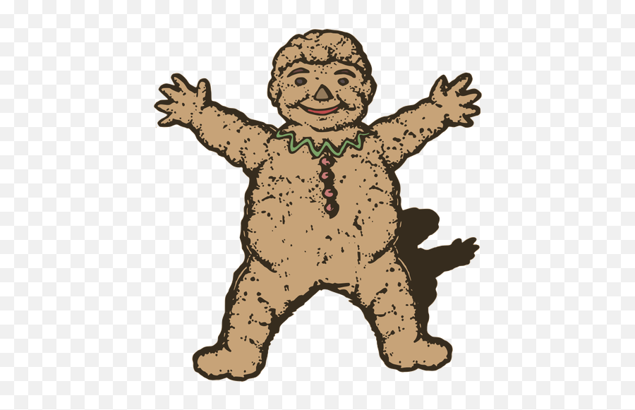 Retro Gingerbread Man - Christmas Day Emoji,Gingerbread Man Emoji