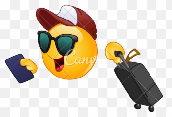 Air Traveler Emoticon - Emoji With Suitcase