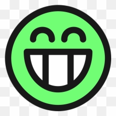 Grin Smiley Emotion - Green Very Happy Face Emoji