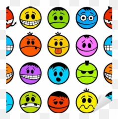 Vinilo Pixerstick Emociones De Colores - Emotion Emoji,Emoticons Graciosos