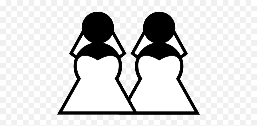 Two Brides Sign - Gay Wedding Couple Clipart Emoji,Gay Men Emoji
