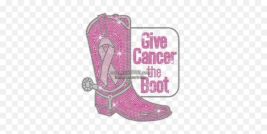 Pink Ribbon Give Cancer The Boot Iron - Riding Boot Emoji,Pink Ribbon Emoji