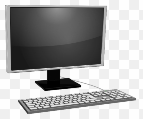 Desktop Pc Icon With Gray Monitor Vector Image - Keyboard Png Emoji