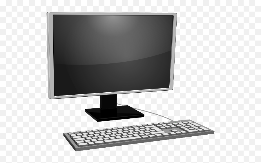 Desktop Pc Icon With Gray Monitor Vector Image - Monitor Keyboard Png Emoji,Apple Emoji Keyboard