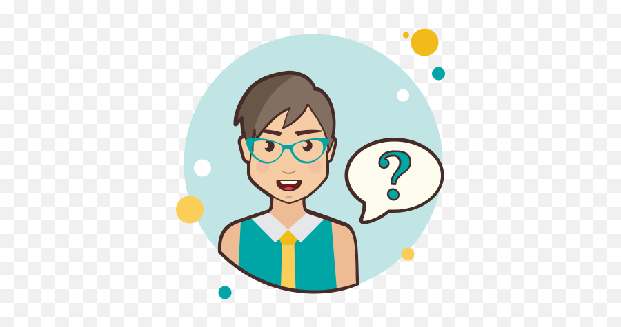 Short Hair Girl Question Mark Icon - Question Mark Png Emoji,Question Mark Emoji