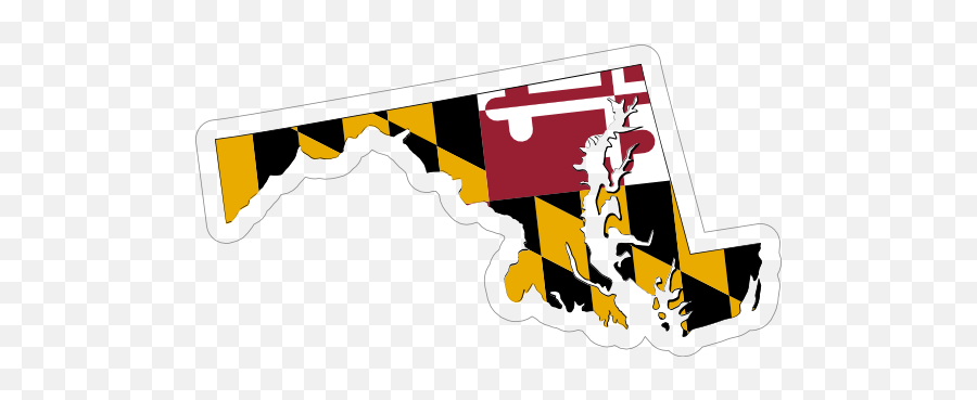 Maryland Flag State Sticker - Graphic Design Emoji,Maryland Flag Emoji