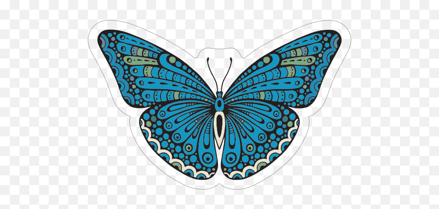 Cute Blue Butterfly Sticker - Papilio Machaon Emoji,Butterfly Emoji Png