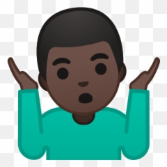 Dark Skin Tone Emoji - Man Shrug