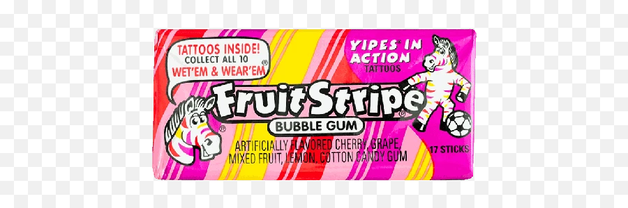 Ferrera Fruit Stripe Bubble Gum 17pc 1218oz - Fruit Stripe Gum Emoji,Cotton Candy Emoji